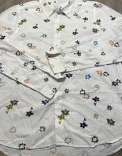 Paul Smith Mens Tailored Fit Long Sleeve Button Shirt Floral XXL (READ)👇