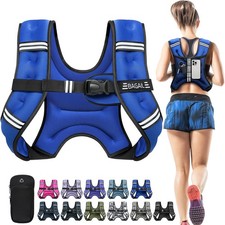 BAGAIL Weighted Vest, 5lb/8lb/10lb/12lb/15lb/20lb/25lb/30lb 12 lb, Royal Blue