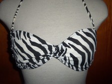 Victoria's Secret Strapless Zebra Twist Front Strapless Bandeau Bikini Top M