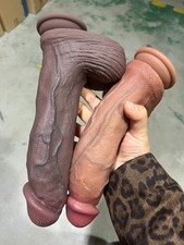 9.6 Inch Thick Big Black Dildo - Realistic BBC Dual Density Silicone Dildo Penis