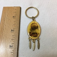 Keychain Dream Catcher Feather Charm Gold Tone