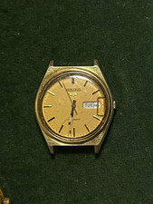Seiko 5 Automatic Day/Date Men’s Wristwatch Gold Dial Case 6309-8090
