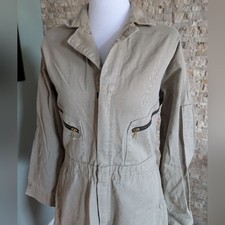 Red Kap Khaki Utility Work Coveralls 38R 100 Cotton Industrial Jumpsuit Unisex