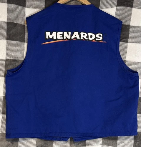 Menards Blue Sz XL Employee Vest Hi! May I help you? w Logo on back Halloween image 2