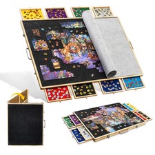 2000 Piece Foldable Puzzle Board with 8 Sorting Trays/Drawers, Jigsaw Puzzle ...