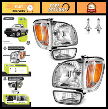 Headlights W/Bulbs for 2001 2002 2003 2004 Toyota Tacoma Halogen Headlamp Replac