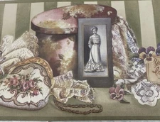 Rosedale Wallpaper Vinyl Border Trim Modele VCB104-7 NIP  BT Roll 5 Y Hats #7