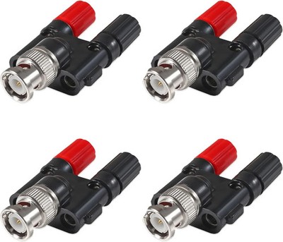 4Pcs BNC Male Plug to 2X 4Mm Dual Banana Female Connector BNC Banana