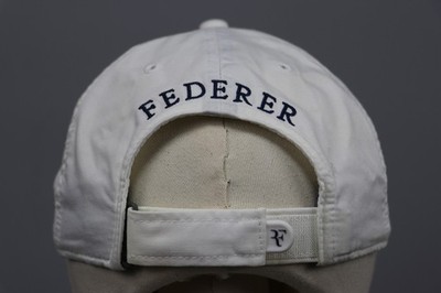 RF ROGER FEDERER Vtg Nike Dri-FIT Tennis Used Cap White RF Navy