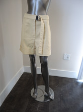 Brunello Cucinelli Monili Shorts Soft Yellow Cotton Twill Cuff Size 10 32" Waist