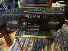 Sharp WQ-T352E X-Bass Twin Cassette Boombox Stereo Radio Vintage 