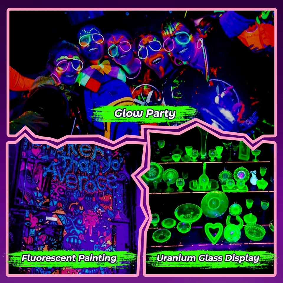 Pack de 2 luces LED negras de 38W, luces de inundación de luz negra para fiesta brillante IP66 Waterp... Foto 2 de 4