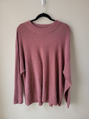 Free People Womens Beach Soft Ribbed Knit Top Medium Mockneck Pullover Sweater