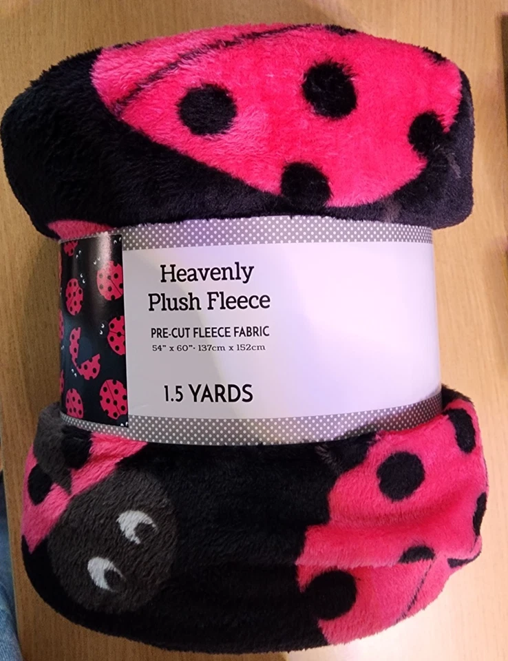 David Textiles Heavenly Plush Fleece Ladybug Fabric 1.5 Yards - Image 2 of 3