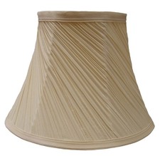 Table Lamp Shade 12" Mushroom Swirl Pleated Fabric Cream & Champagne Yellow