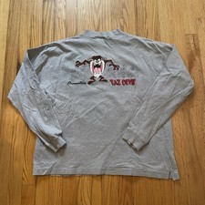 Vintage 1996 Taz Tasmanian Devil Warner Bros Long Sleeve Graphic Shirt Size XL