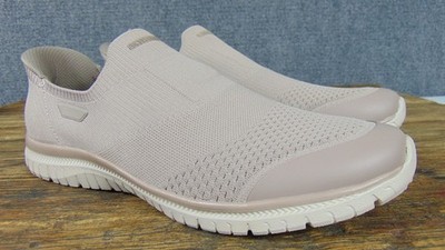 Sketchers Slip Ins Ultra Flex 3.0 Smooth Step Beige Tan Women Size 10 Hands Free