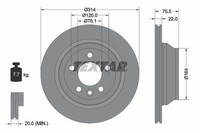 Textar Bremsscheiben Textar PRO Ø 314Mm AußEnbelüFtet Beschichtet FüR VAG 921219