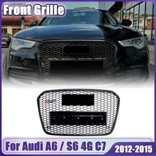 Black Honeycomb Sport Mesh Rs6 Style Hex Grille Grill For 12-15 Audi A6/S6 C7 4G