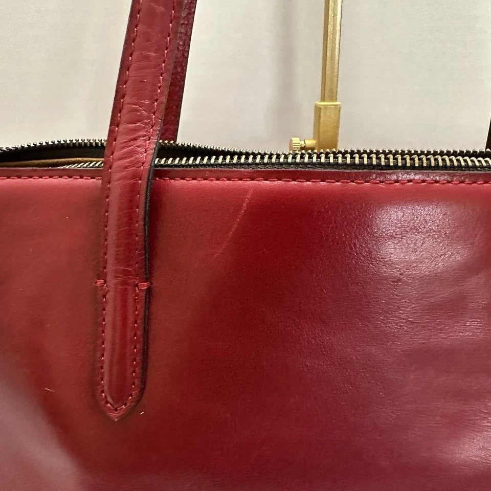 Patricia Nash Violetti Tote Vintage Distressed Red Leather - Image 3 of 4