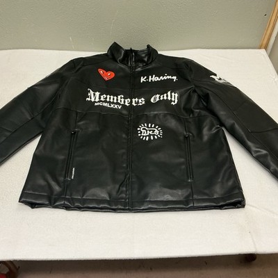Keith Haring x Members Only Graphic Faux Leather Jacket Size XL Paradise Garage