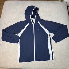 Kids Vintage Nike Sfull Zip With Hoodie Navy Blue Size XL