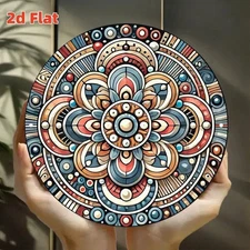 2D Flat,2D Flat2D Flat2D Flat,Not 3D,2D Retro Aluminum Round Wall Decoration Mot