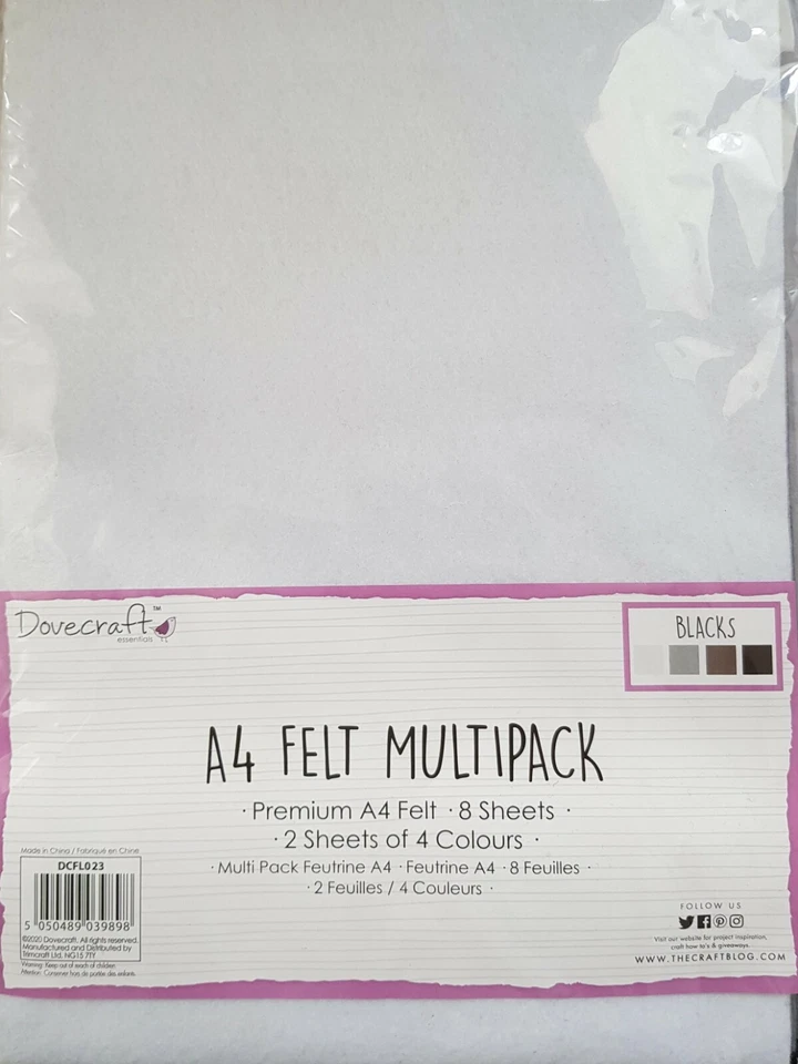 Fieltro artesanal Dovecraft Premium A4 - 8/10 hojas p/pk 9 opciones de color Navidad Foto 4 de 4