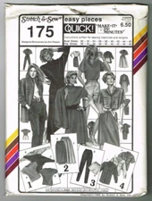 Pieces Blouse Separates Pattern Stretch & Sew 175 Uncut 30 to 46" 1980's Vintage