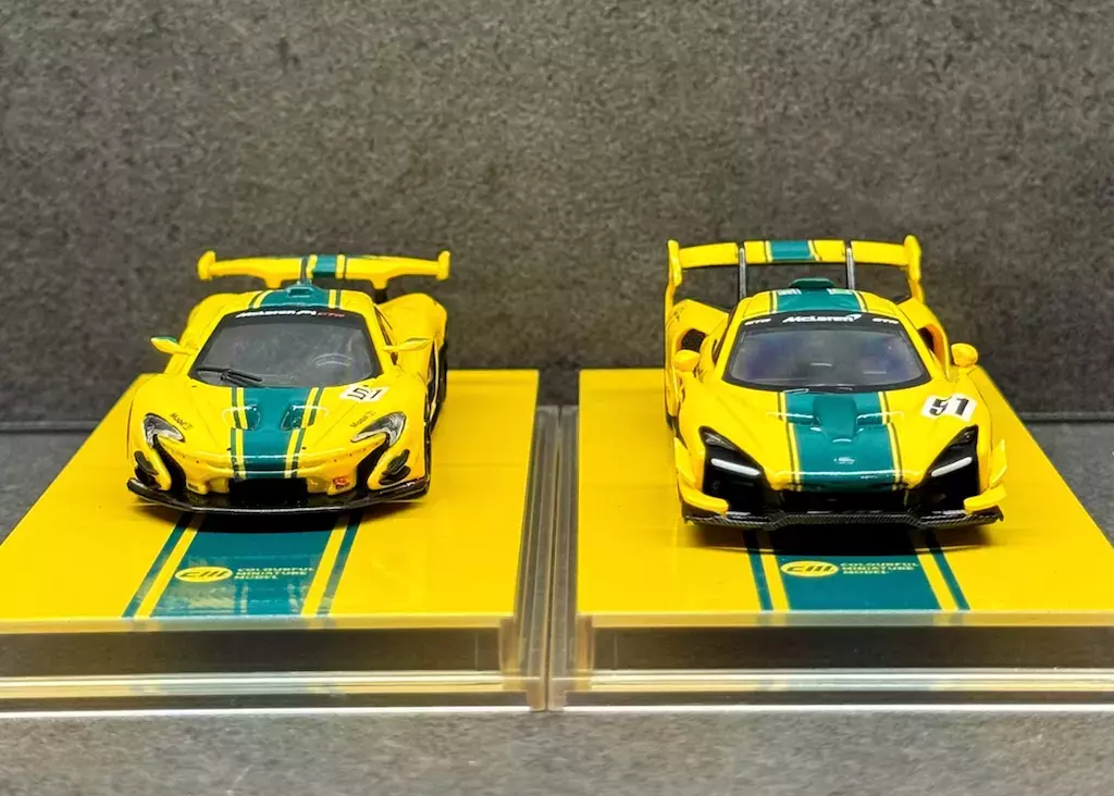 CM 1:64 HEC Set Yellow Mclaren P1 Senna GTR Sports Model