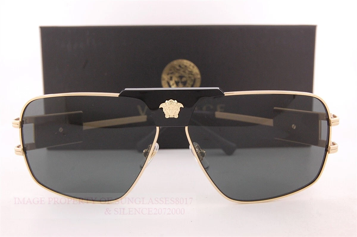 Brand New VERSACE Sunglasses VE 2251 1002/87 Black/Gray for Men 