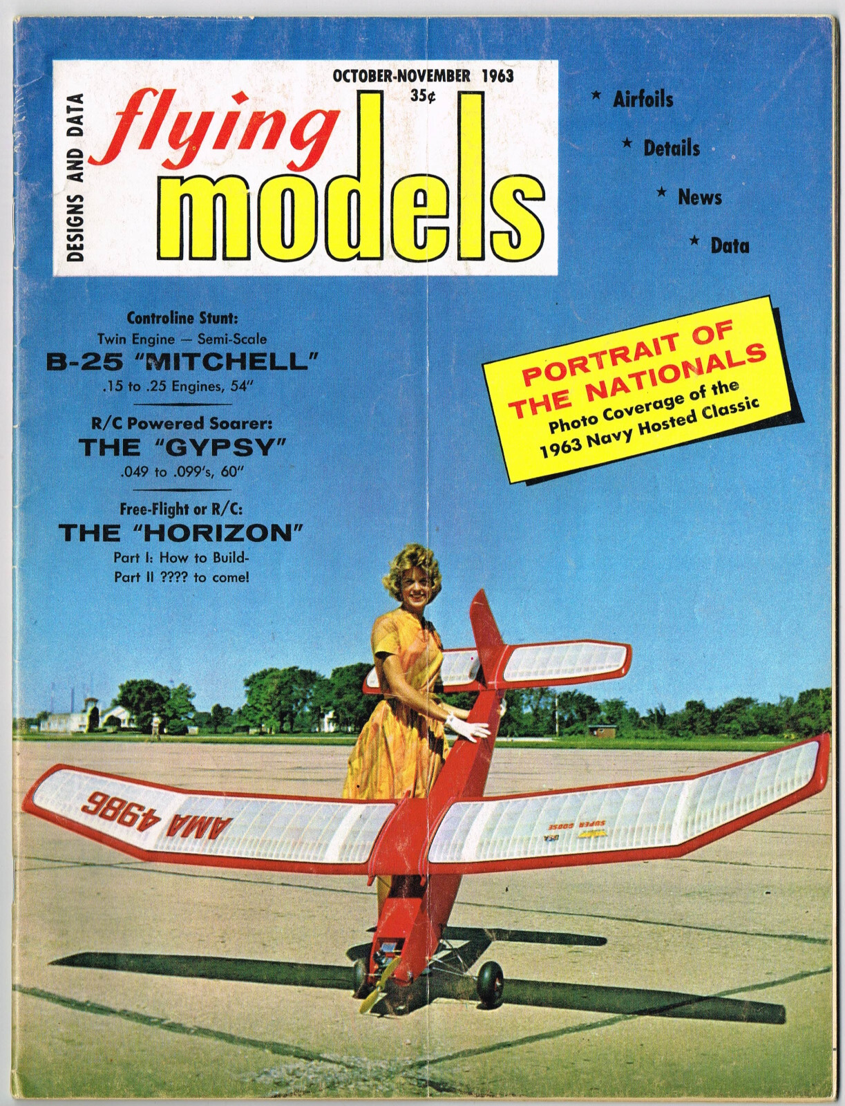 FLYING MODELS Magazine October Nov 1963 B-25 Mitchell: C/L Semi Scale twin