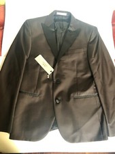 NWT Men Corneliani Brown Wool 73 Silk Tuxedo Suit Peak Lapel 50 EU Double Vent