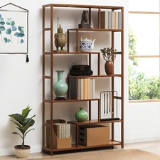 Corner Multi-Tier Bookcase Display Shelf Freestanding Tallboy Storage Rack Unit