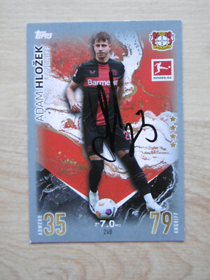 Adam Hlozek Autogramm signed TC Topps Bundesliga Bayer 04 Leverkusen 23/24