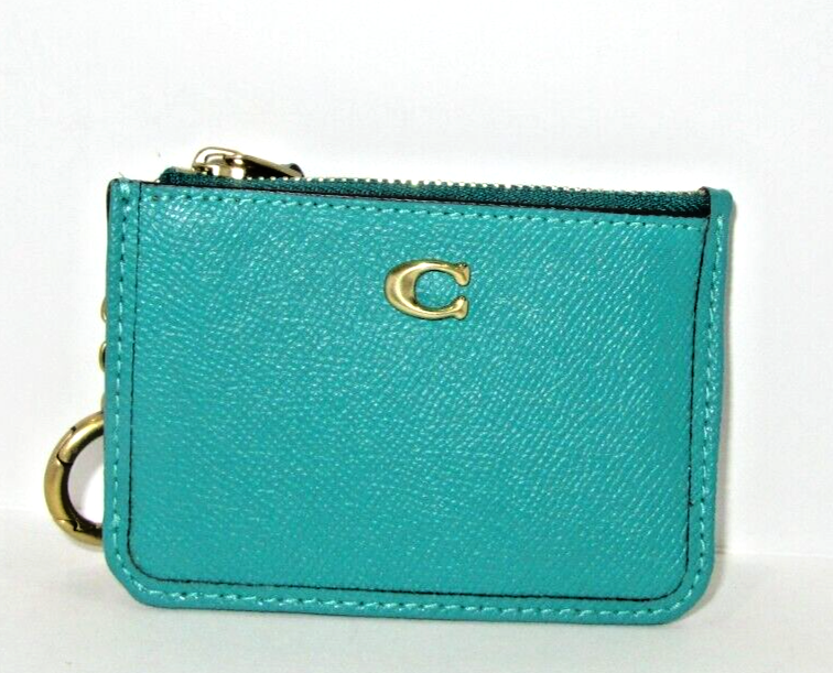 Coach CH810 Mini Skinny ID Case Card Holder Key wallet Bright Green