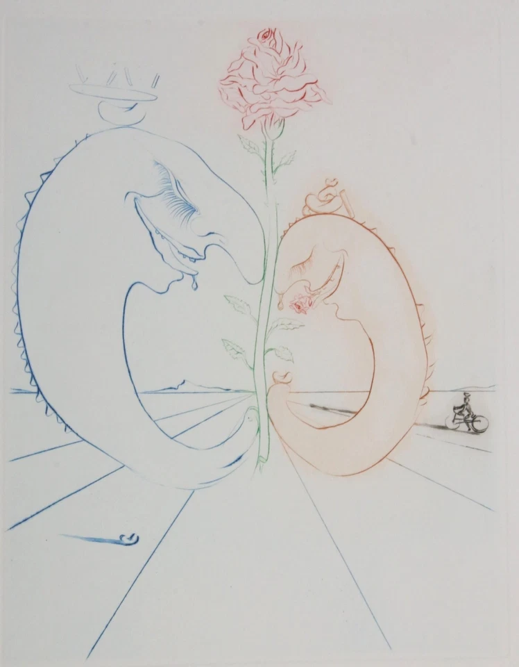 Grabado SALVADOR DALI Babaouo L'Espoir Firmado Doble Página 1978 BFK Rives Foto 4 de 4