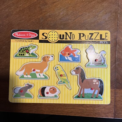 Melissa Doug Sound Puzzle PETS Wooden Hand Crafted Dog