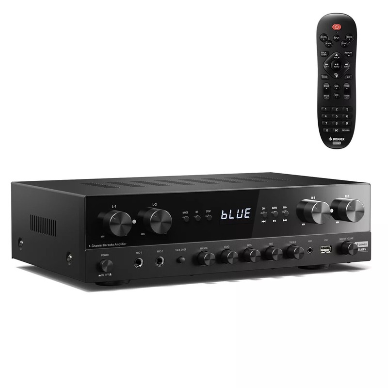 Donner MAMP5 Bluetooth 4 Channel HiFi Power Amplifier Receiver Audio Amp 440W