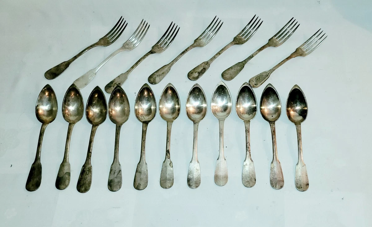 Ancienne Ménagère Années 40 - Lot De Fourchettes Et Cuillères - État Vintage