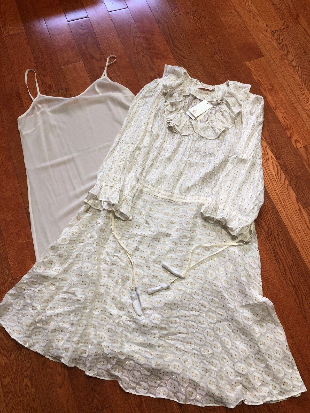 Abito da cocktail avorio Tory Burch nuovo con etichette taglia 6