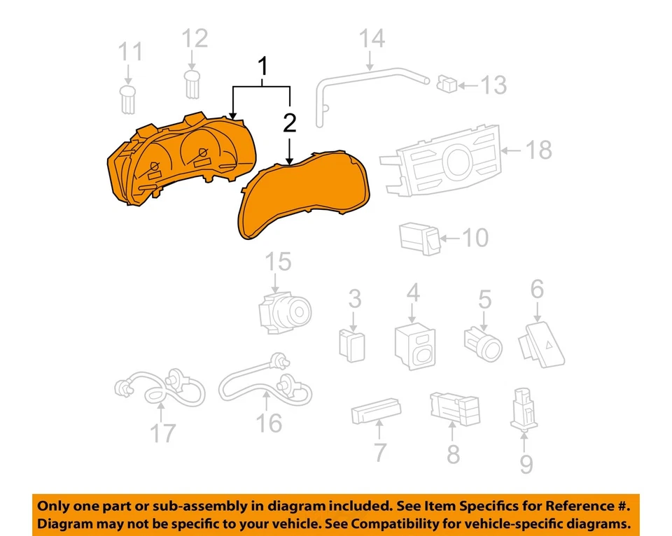 Medidor de velocímetro usado se adapta a: Toyota Corolla Cluster 2012 solo 1,8 L MPH LE ID 838 Foto 3 de 4