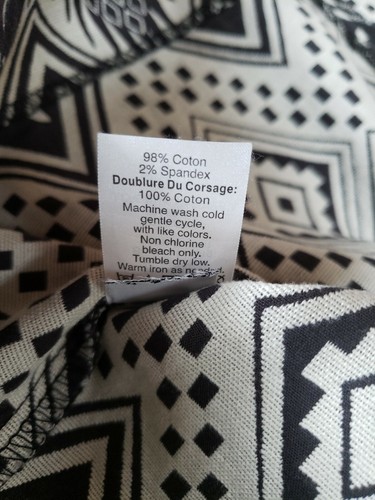 J CREW DIAMOND IKAT SLEEVELESS BLACK CREAM AZTEC PRINT DRESS SZ 8 - Picture 7 of 10