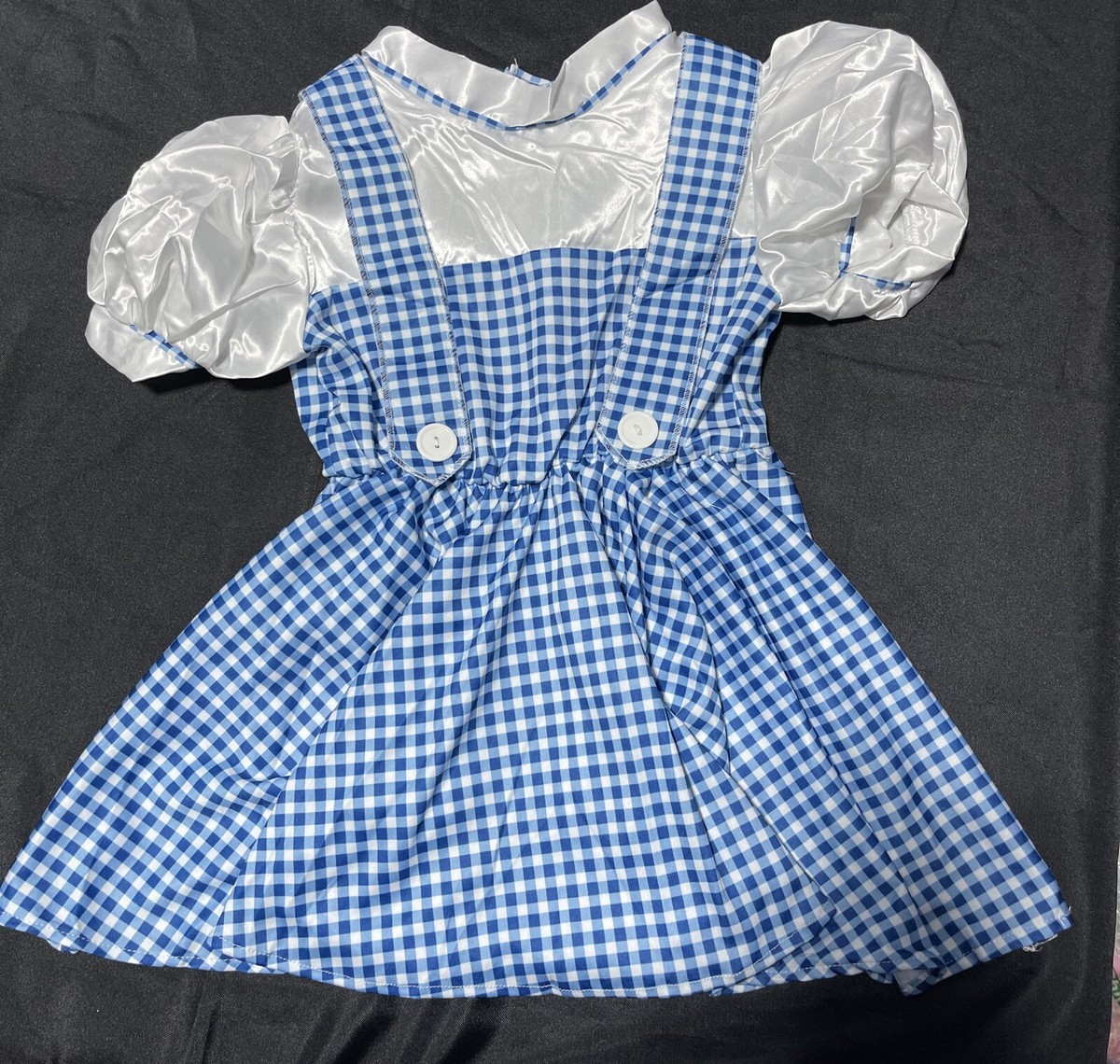 blue plaid dorothy dress RUBIES WIZARD OF OZ SEQUIN COSTUME DRESS- KIDS SMALL Flattering off-the-shoulder dress with slit It secures with a Red Sexy Backless Bodycon Fit:Athletic