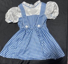 RUBIES WIZARD OF OZ DOROTHY BLUE PLAID SEQUIN COSTUME DRESS- KIDS SMALL