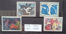série timbres france oblitérés 1961  n°1319 1320 1321 1322  tableaux