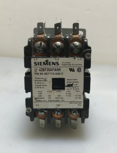 Siemens 42BF35AFANK 3-Pole Definite Purpose Contractor 30A 120V - Picture 1 of 7