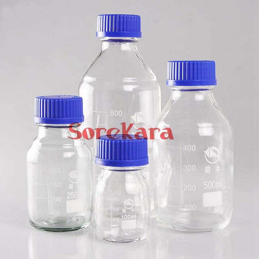 Fresno Mall 100ml 250ml 500ml Graduated Industry No. 1 Round Reagent Scr Bottle Test Glass