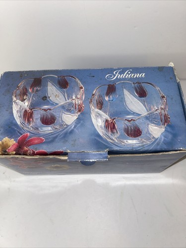 Mikasa Juliana Pink Tulip Clear Crystal Glass 5” Bowl w original box - EUC 3 - Picture 7 of 9