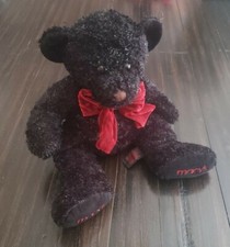 Macy's Y2K Black Sparkle Teddy Bear Plush Russ Berrie Co Christmas 2000 EUC